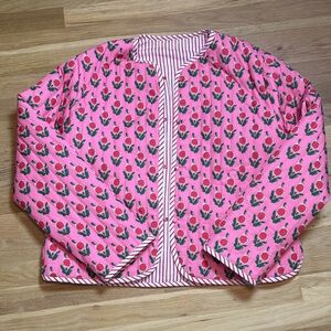 Floral Pink Quilted Lightweight Jacket Women’s L